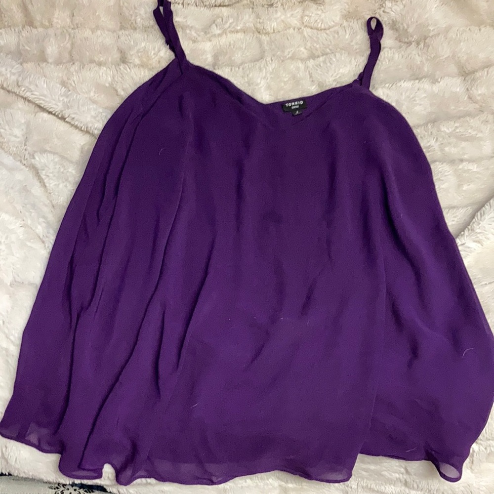 Torrid size 4 adjustable purple swing line tank top